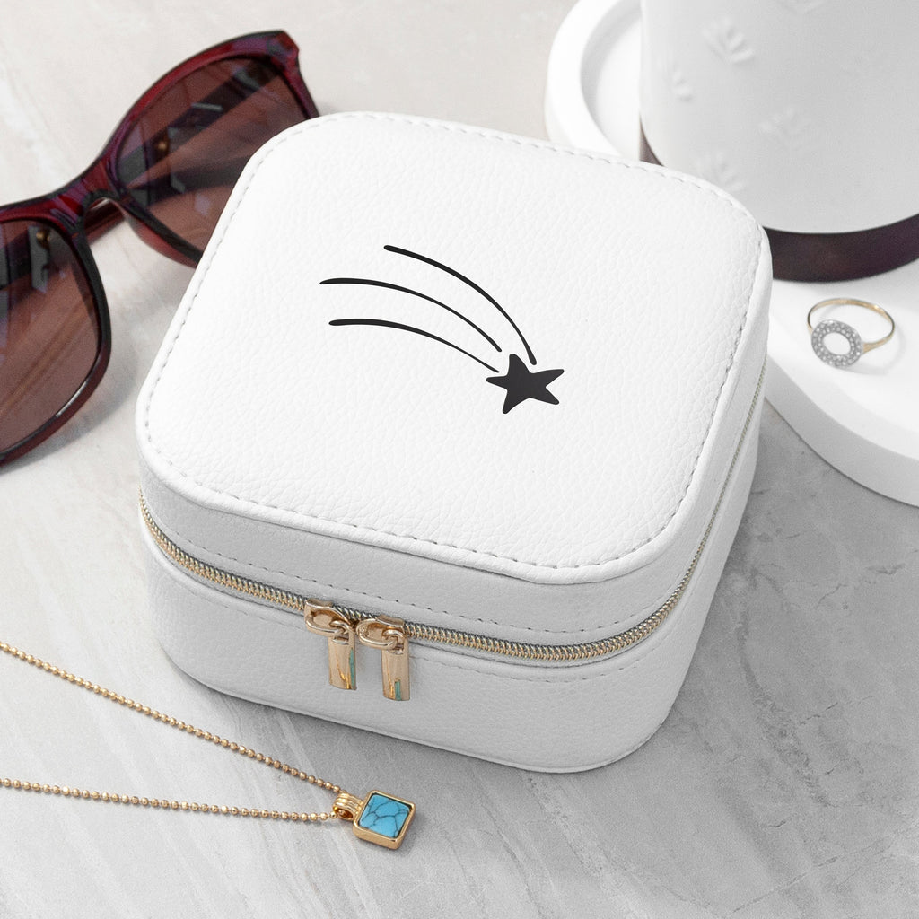 Shooting Star White Square Jewellery Case