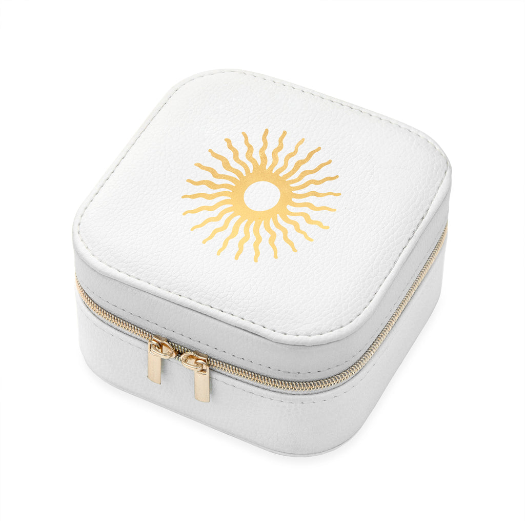 Customisable Sun White Travel Jewellery Case