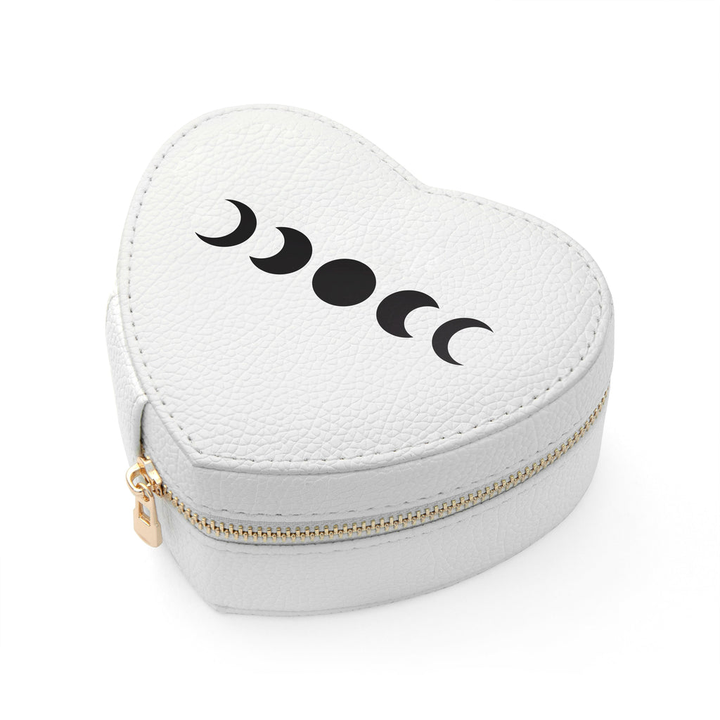 Lunar Phase White Heart Jewellery Case