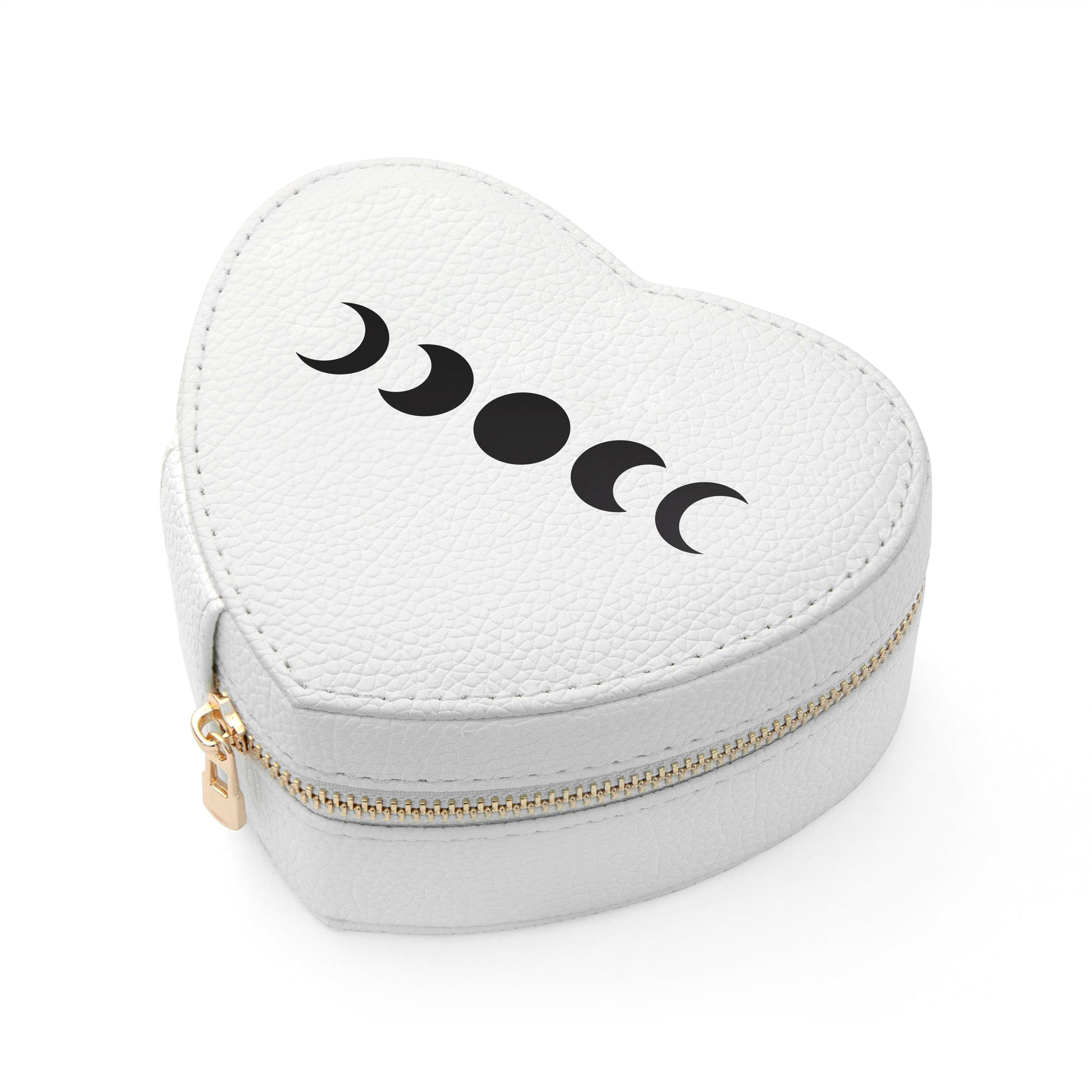 Lunar Phase White Heart Jewellery Case