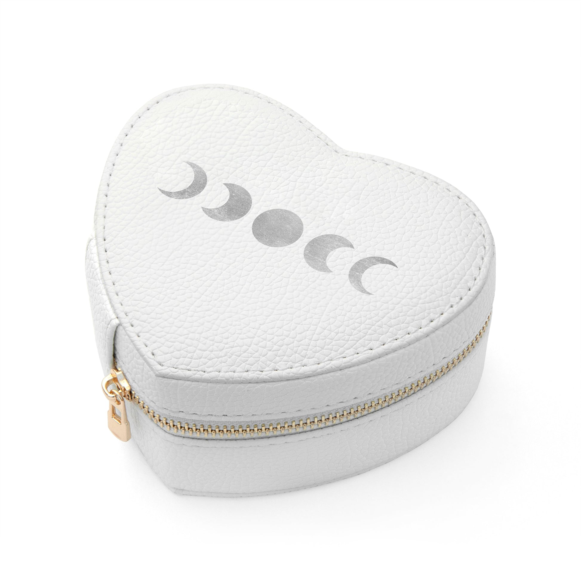 Lunar Phase White Heart Jewellery Case
