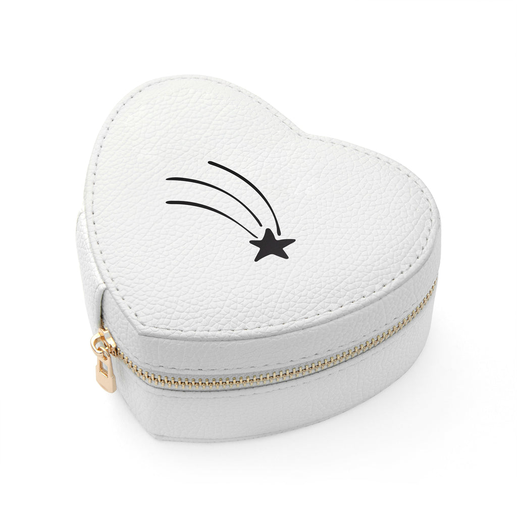 Customisable Shooting Star White Heart Jewellery Case