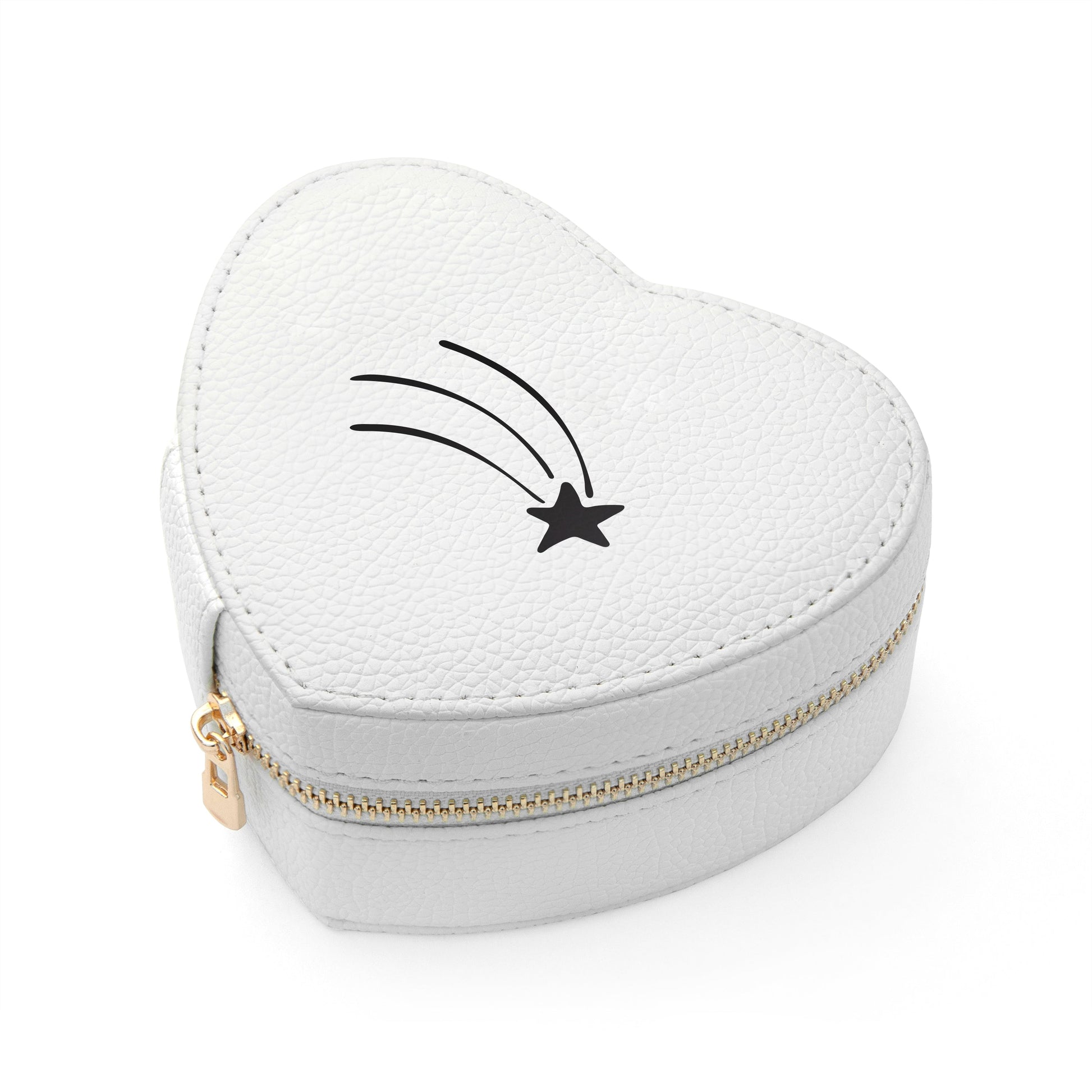 Customisable Shooting Star White Heart Jewellery Case