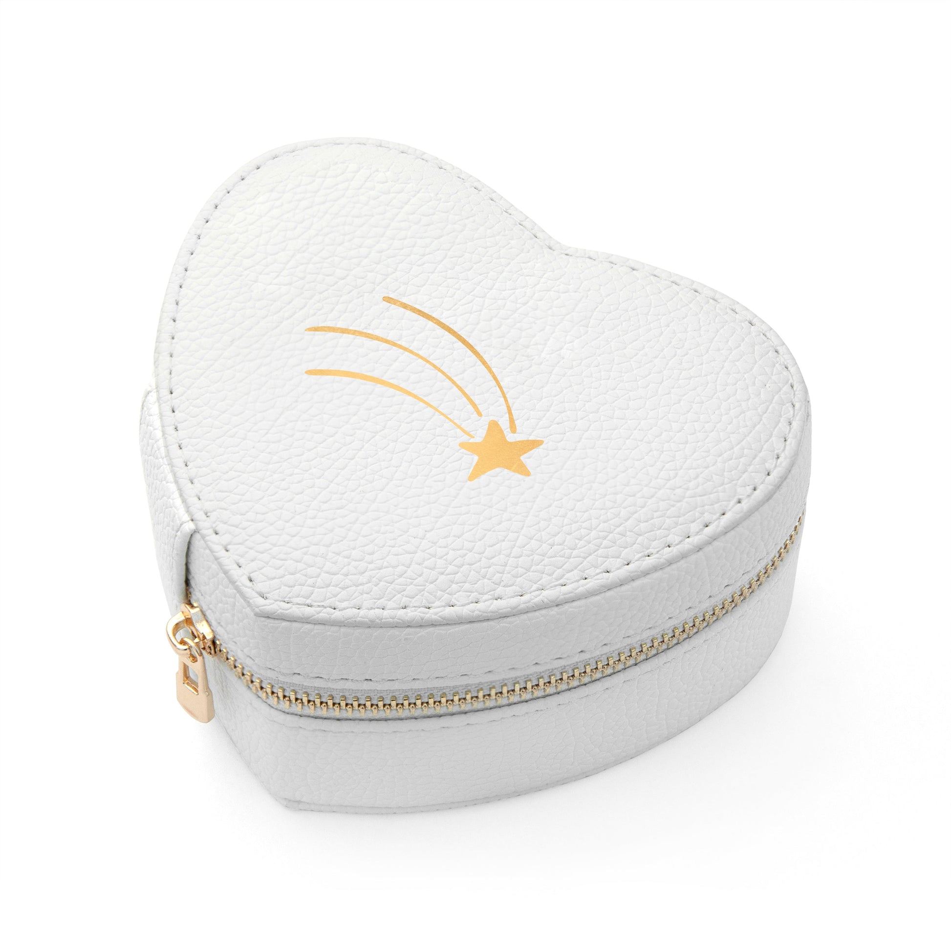 Customisable Shooting Star White Heart Jewellery Case