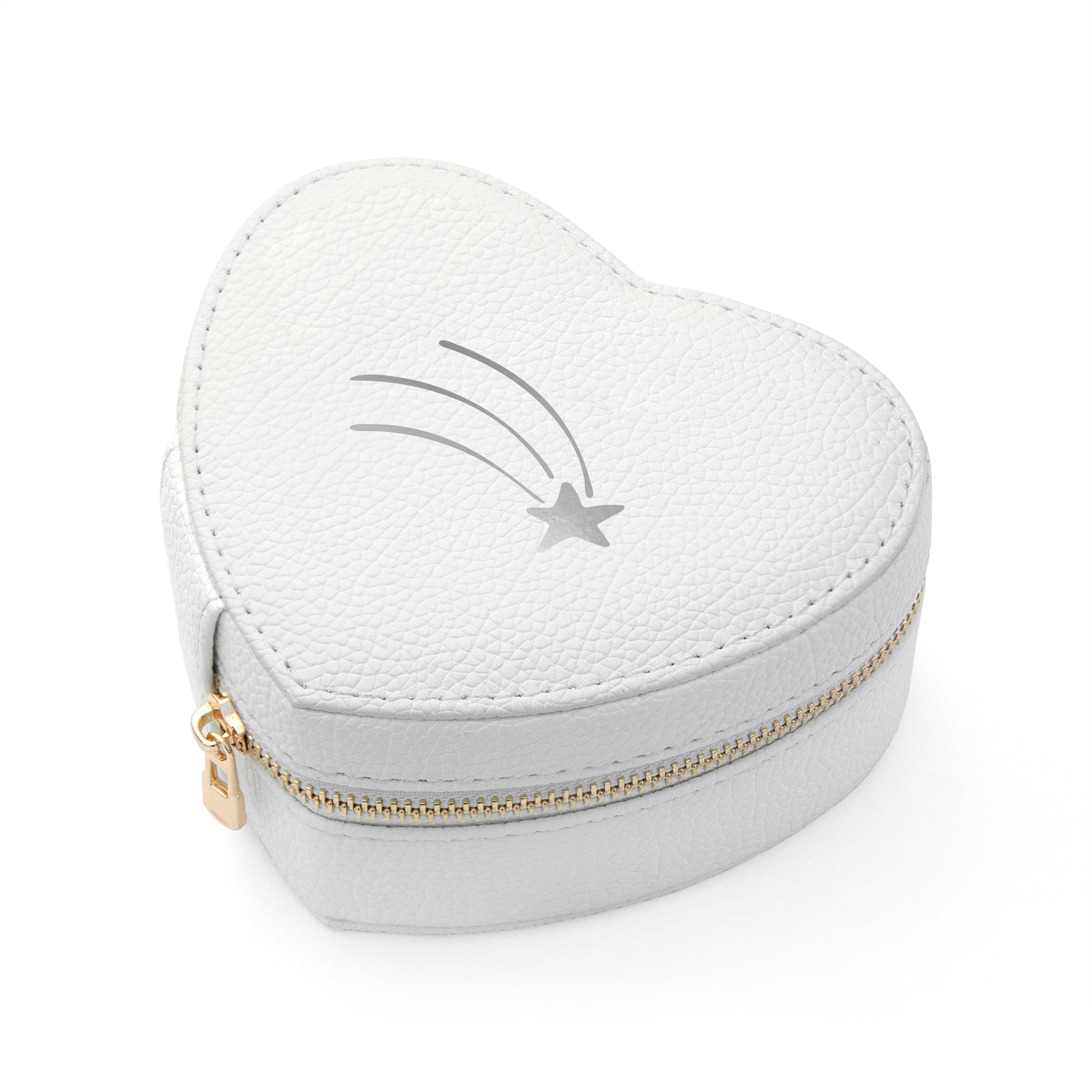 Customisable Shooting Star White Heart Jewellery Case