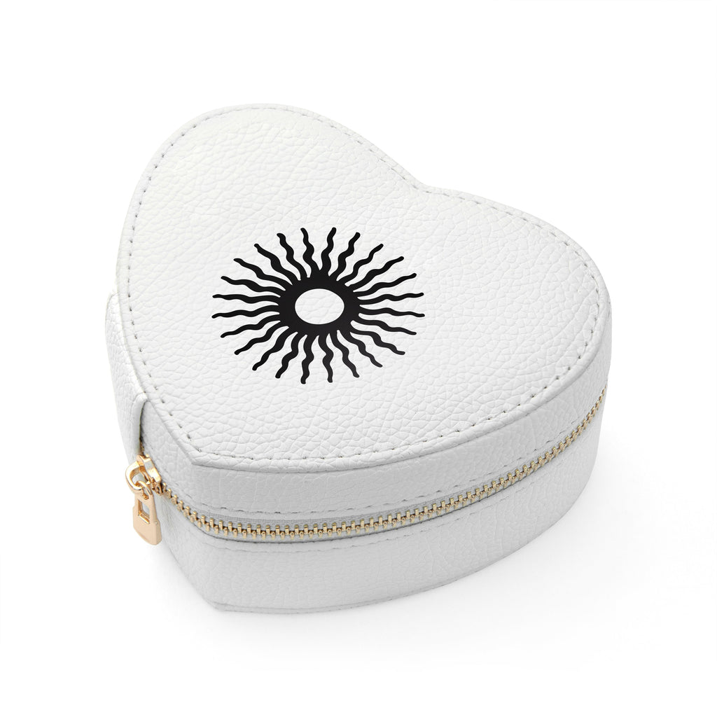 Customisable Sun White Heart Jewellery Case