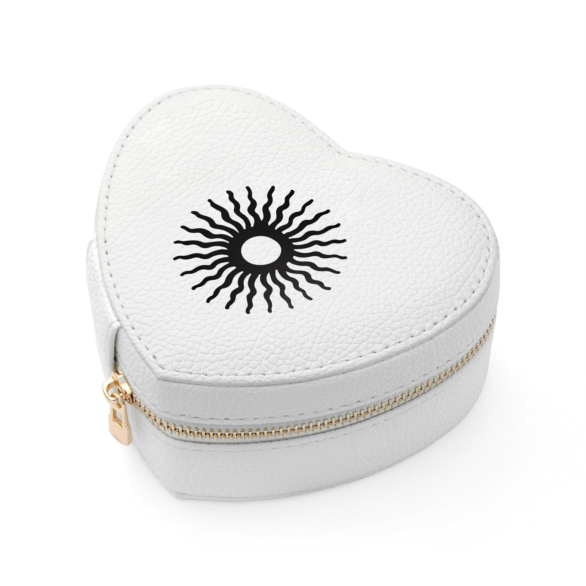 Customisable Sun White Heart Jewellery Case