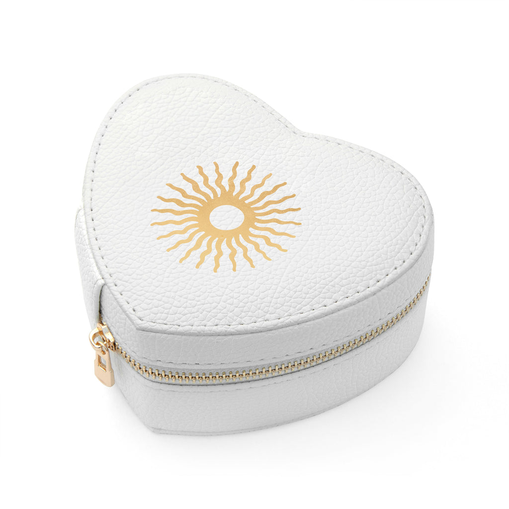 Customisable Sun White Heart Jewellery Case