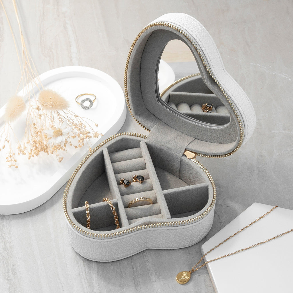 Sunset White Heart Jewellery Case