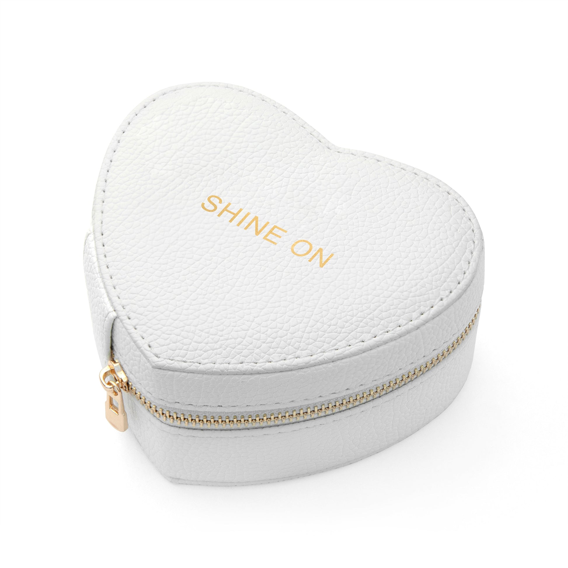 Personalised Bold Message White Heart Jewellery Case