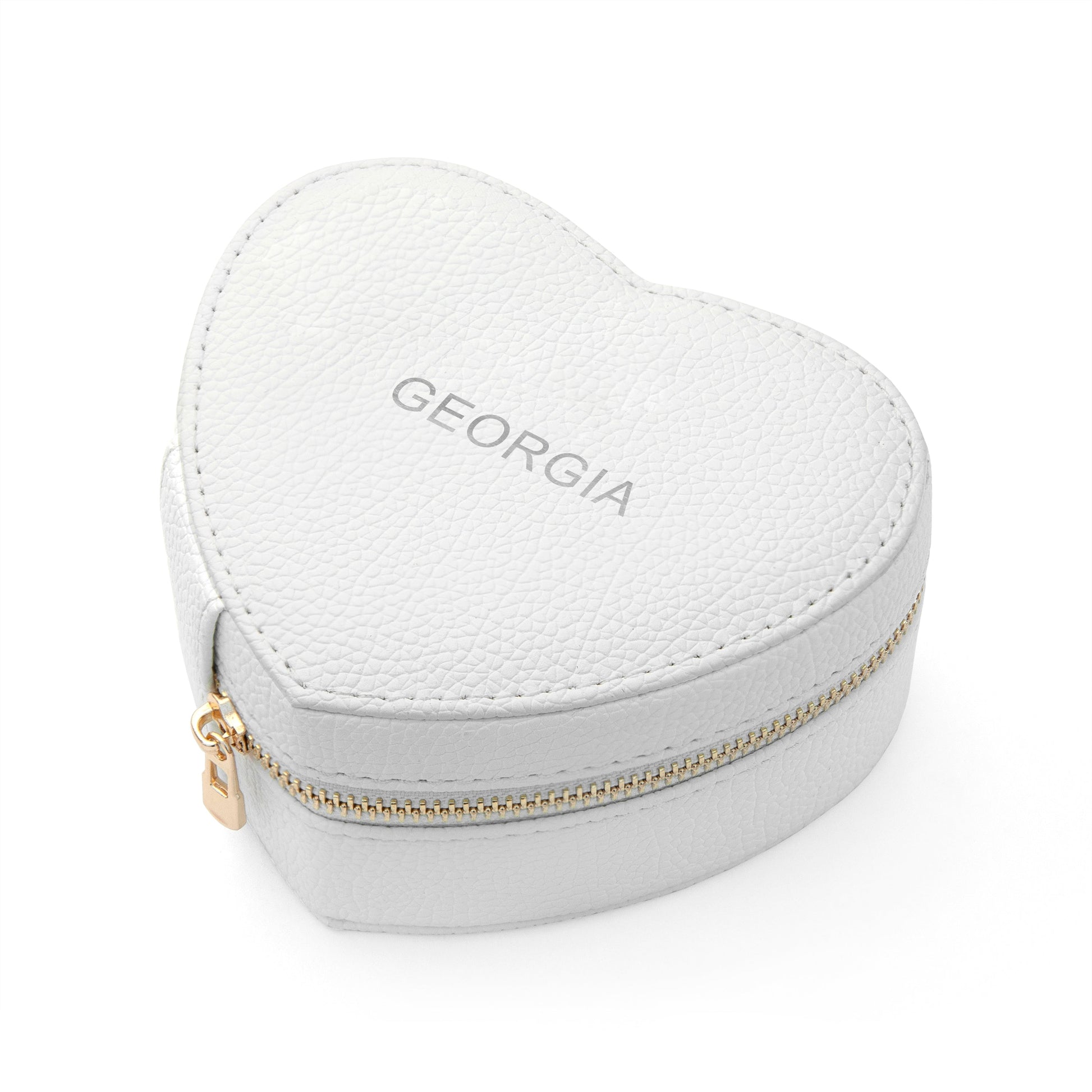 Personalised Bold Message White Heart Jewellery Case
