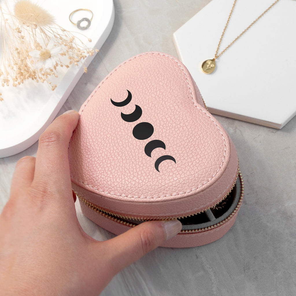 Moon Phase Pink Heart Jewellery Case