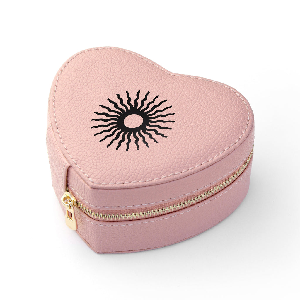 Customisable Sun Pink Heart Jewellery Case