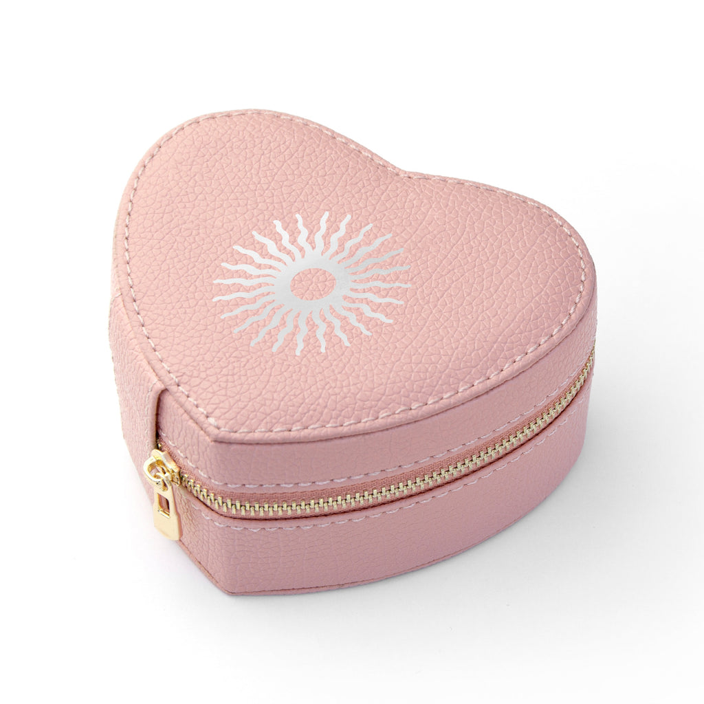 Customisable Sun Pink Heart Jewellery Case