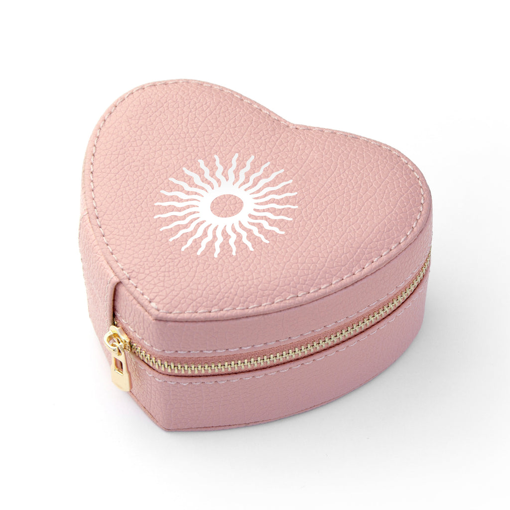 Customisable Sun Pink Heart Jewellery Case