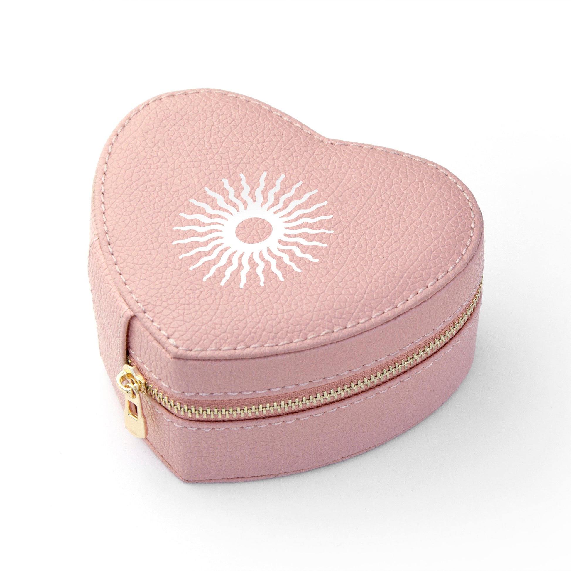 Customisable Sun Pink Heart Jewellery Case