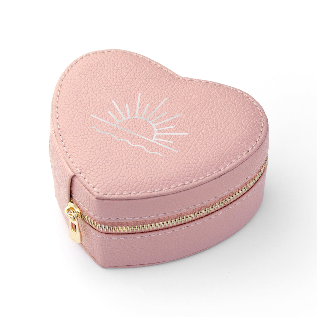 Sunset Pink Heart Jewellery Case