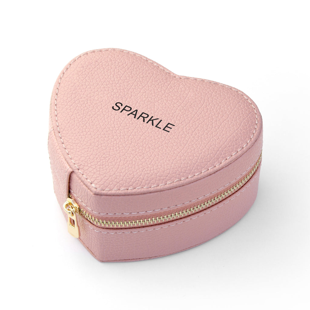 Personalised Bold Message Pink Heart Jewellery Case
