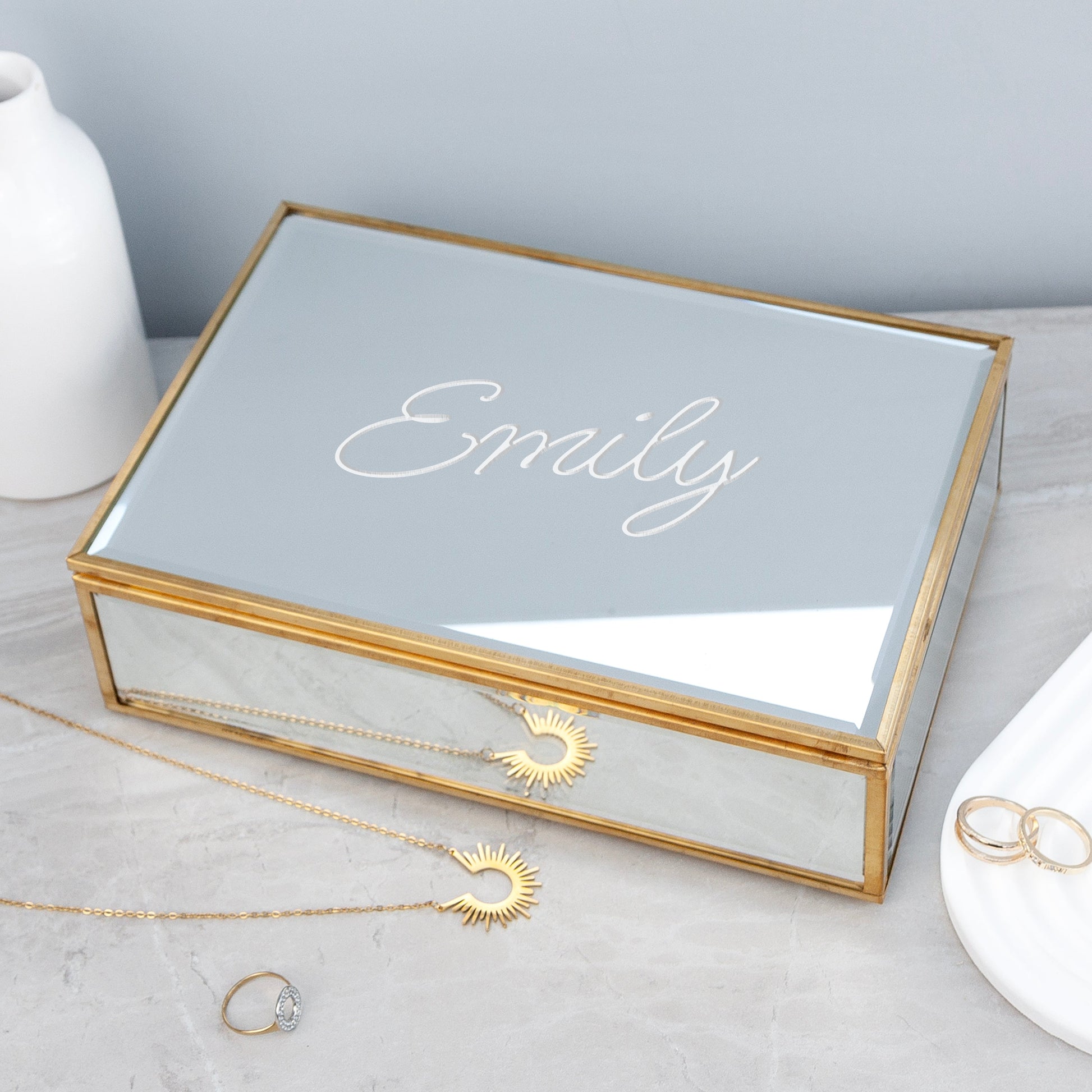 Personalised Mirrored Jewellery Box