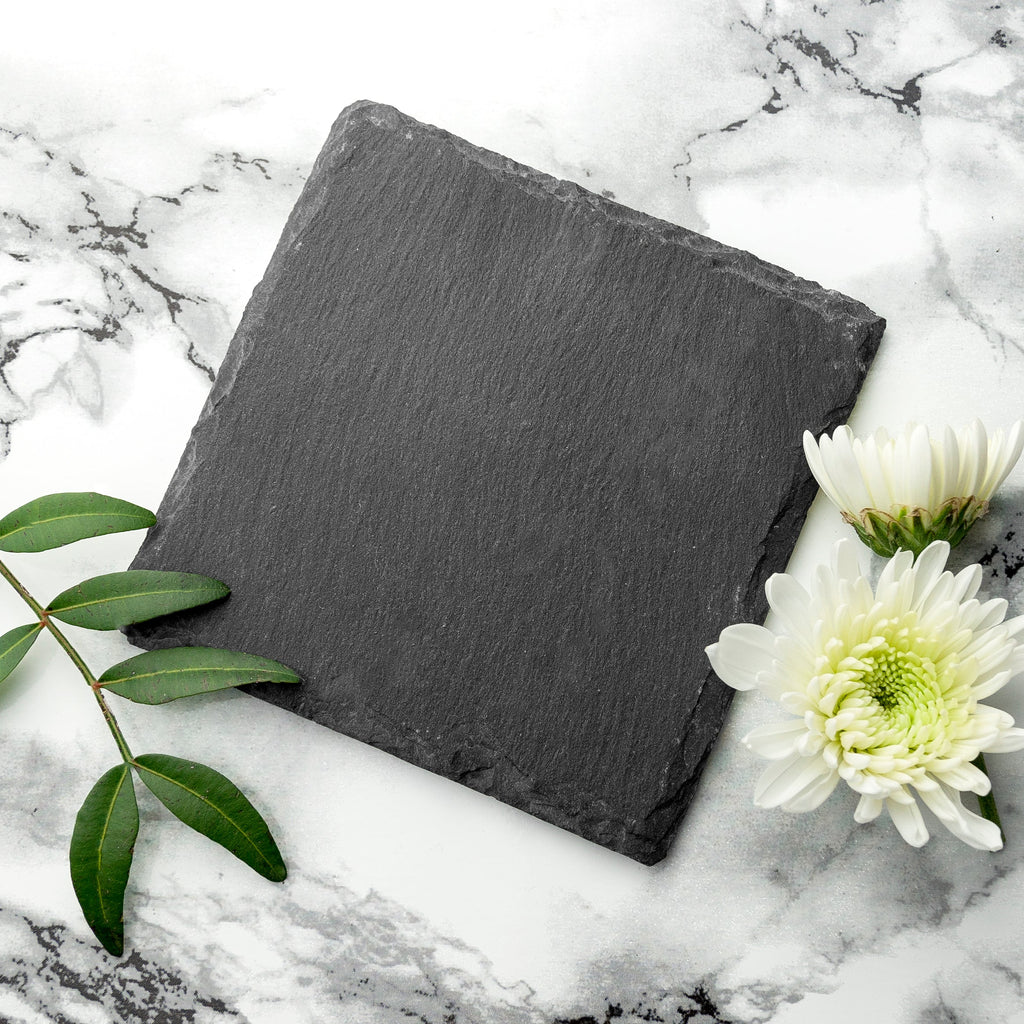 Natural Slate Coaster Set Square or Heart