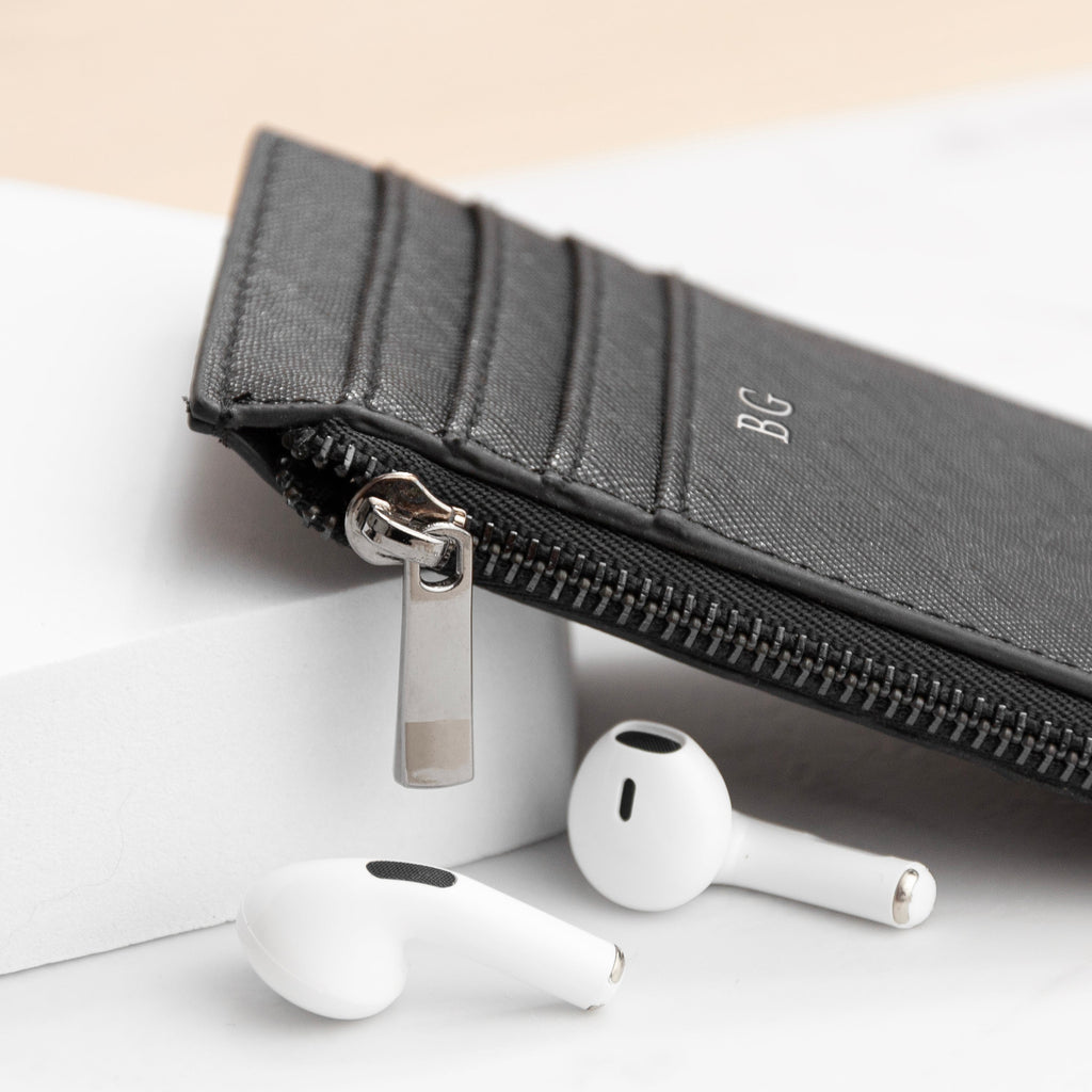 Monogrammed Leather Card Holder for Men