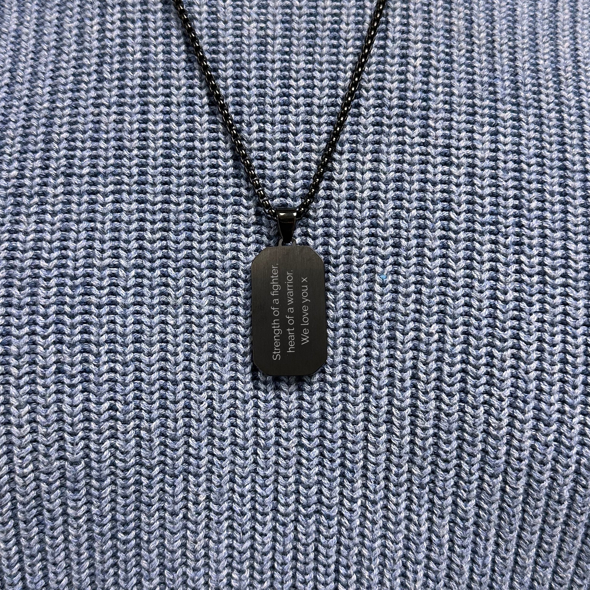 Personalised Men's Contemporary Black Dog Tag Necklace