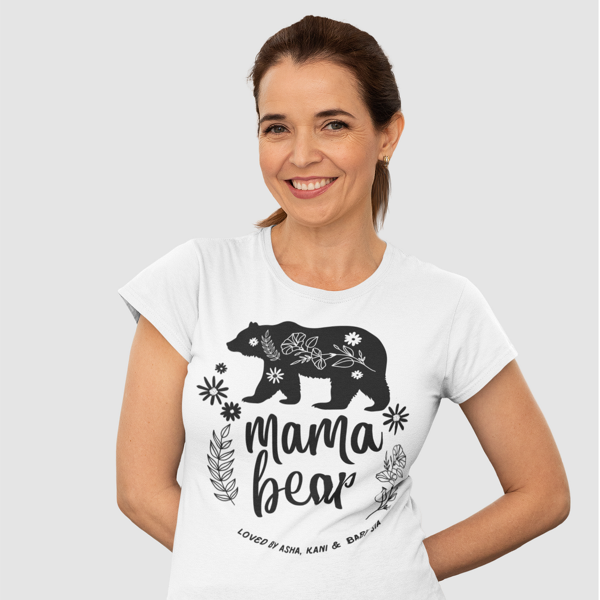 Personalised Mama Bear Cotton T-Shirt
