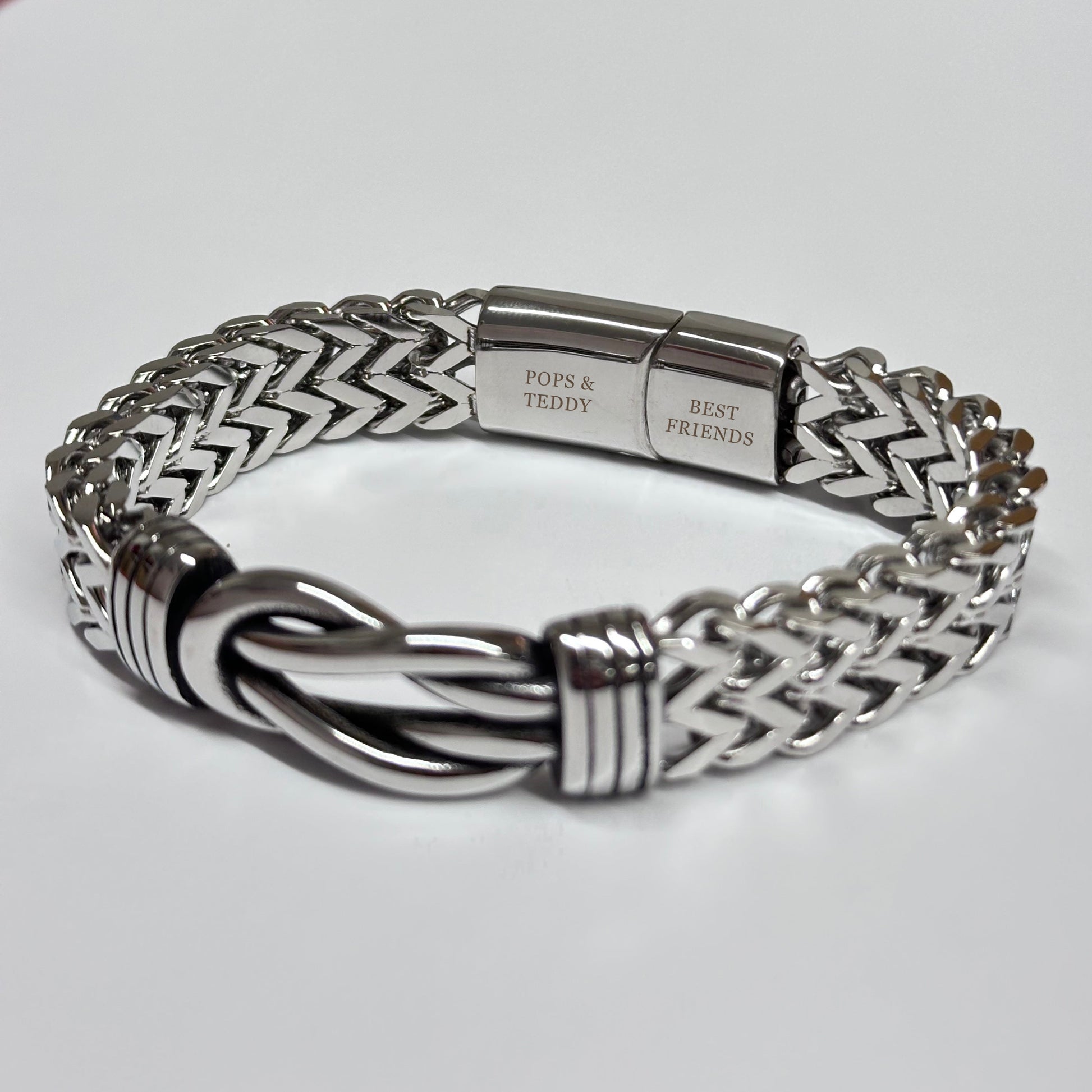Personalised Men's Woven Stainless Steel Infinity Knot Bracelet