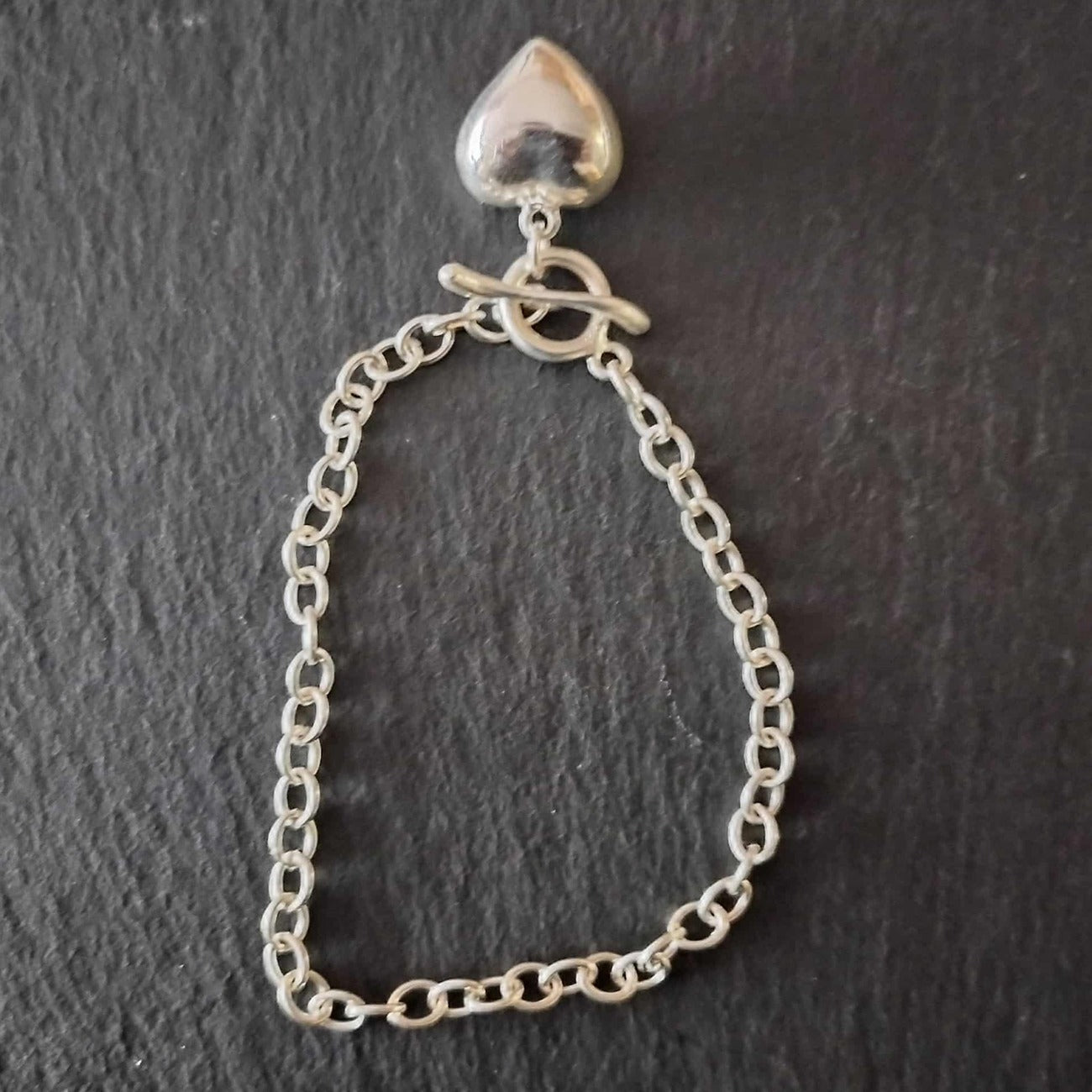 Sterling Silver Heart Charm Bracelet