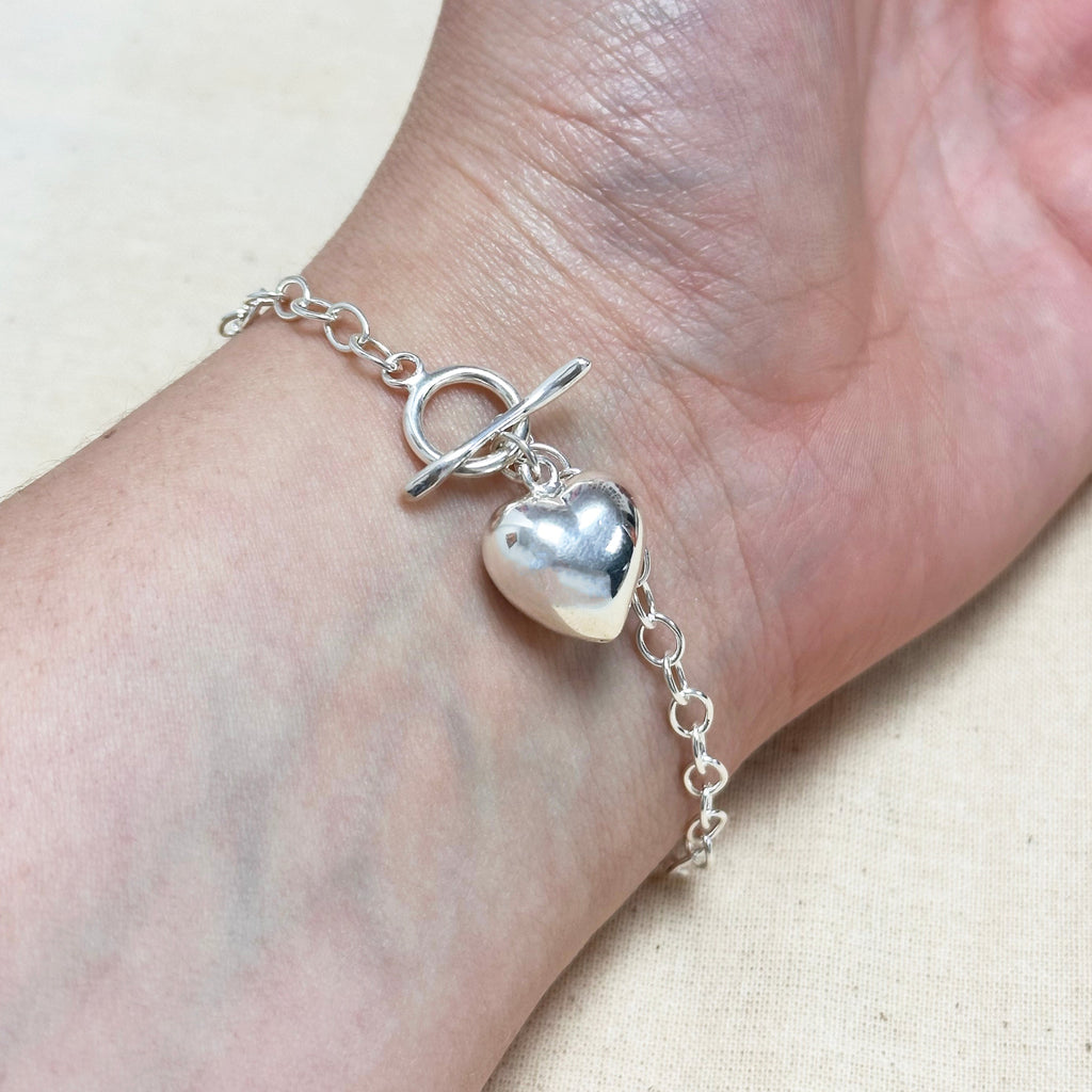 Sterling Silver Heart Charm Bracelet
