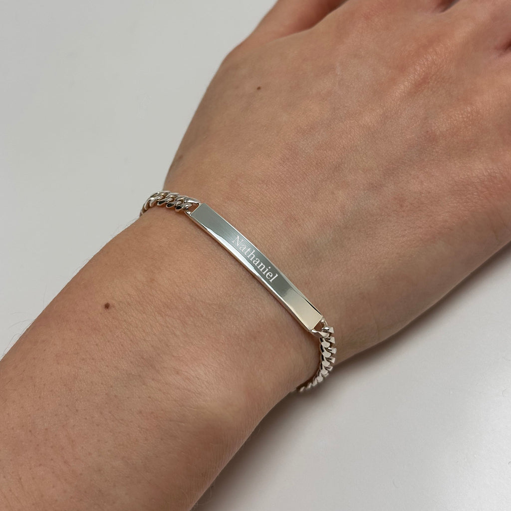 Personalised Child's Sterling Silver Chain Bracelet