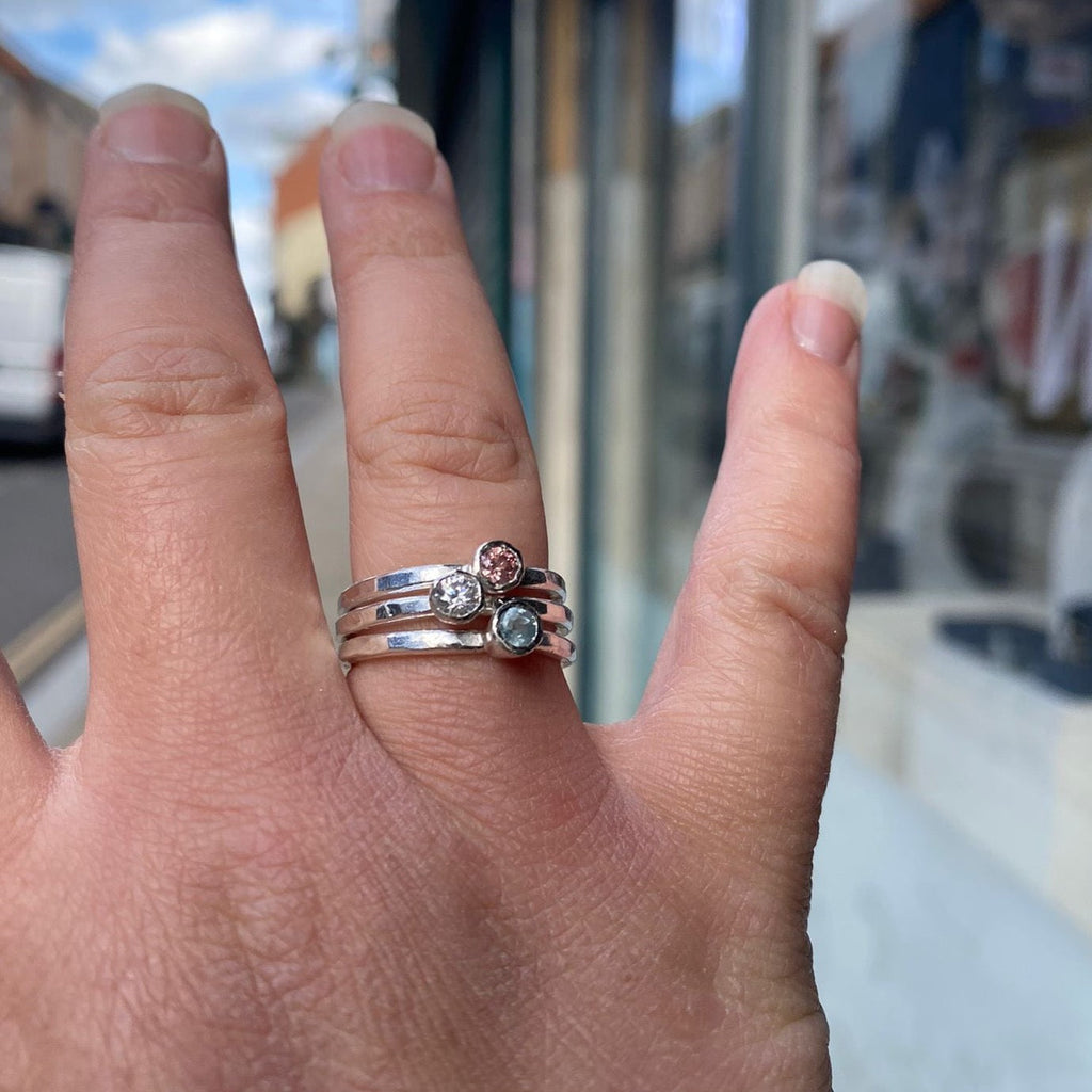 Baby Gemstone Ring in Sterling Silver