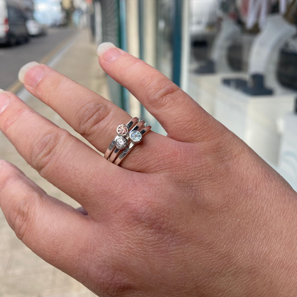Baby Gemstone Ring in Sterling Silver
