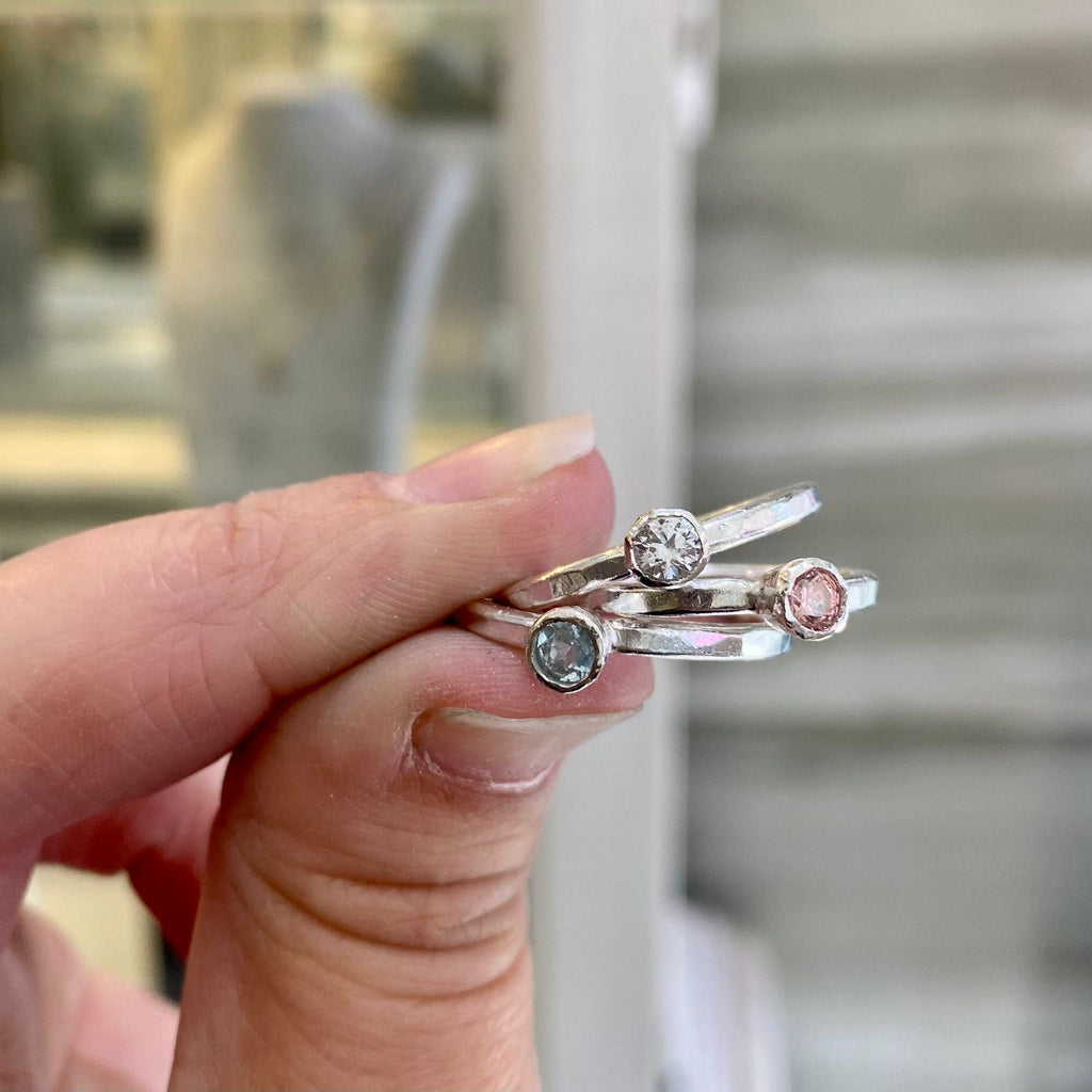 Baby Gemstone Ring in Sterling Silver