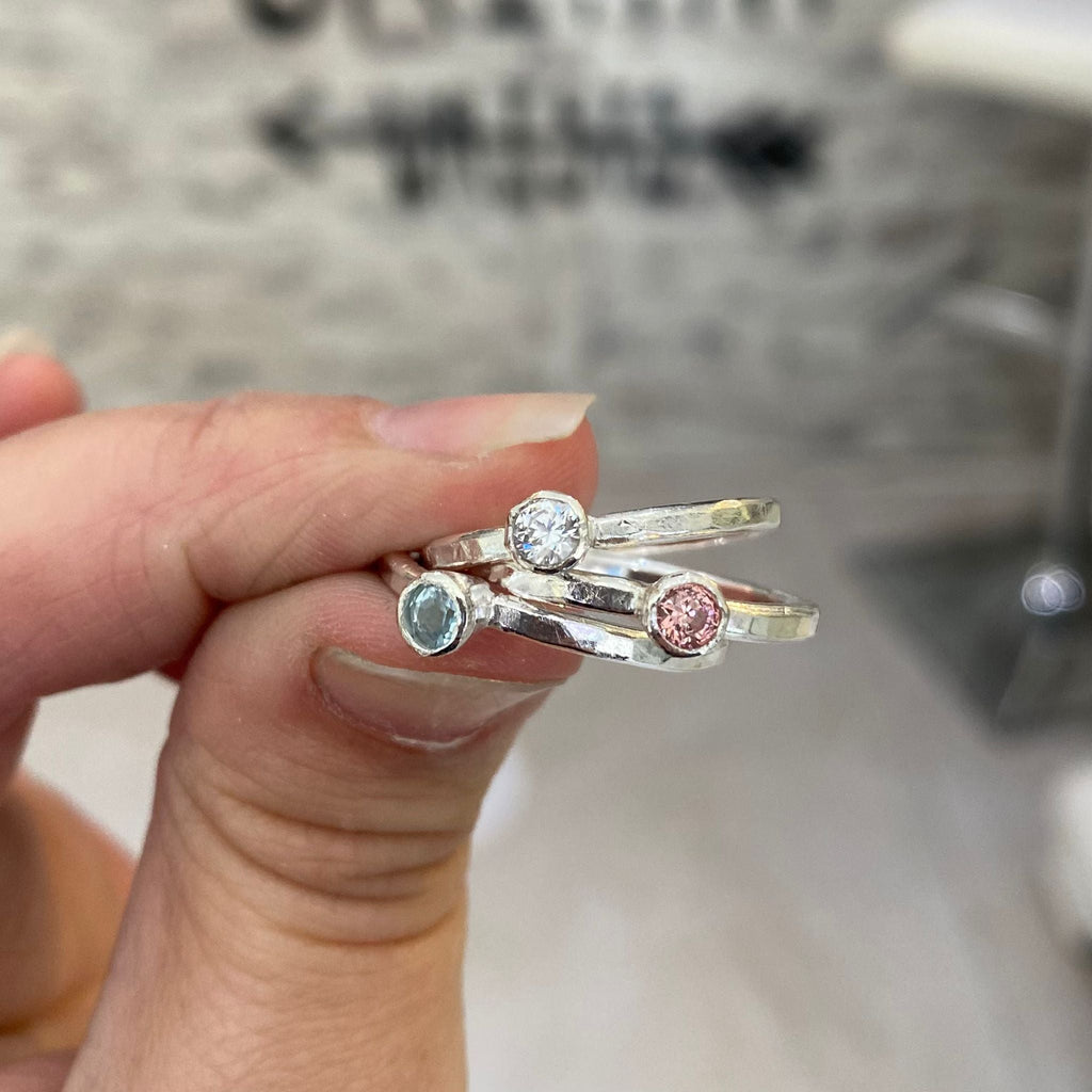 Baby Gemstone Ring in Sterling Silver