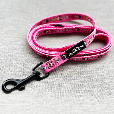 Signature Hot Pink Chihuahua Print Lead for Small Dogs