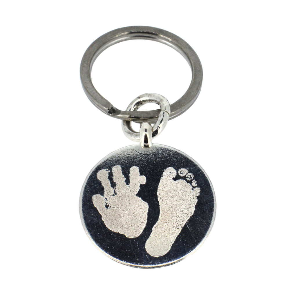 Personalised Silver Keyring with Handprint or Handwriting