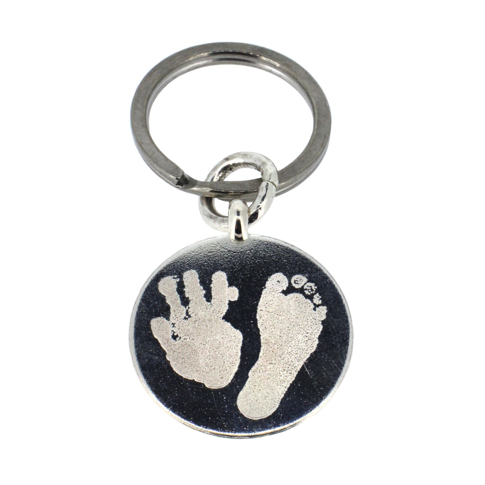 Personalised Silver Keyring with Handprint or Handwriting