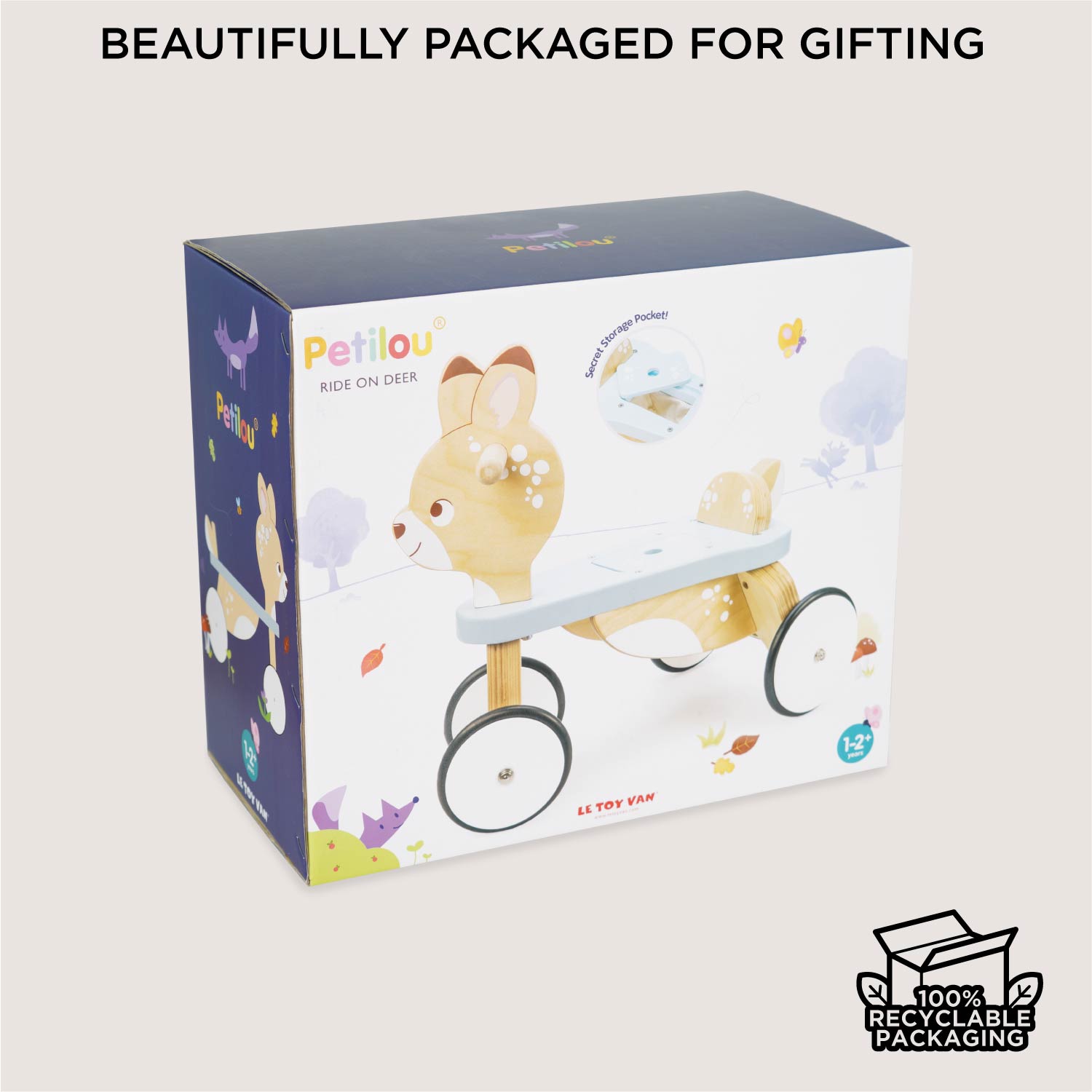 Wooden Ride On Deer Toy