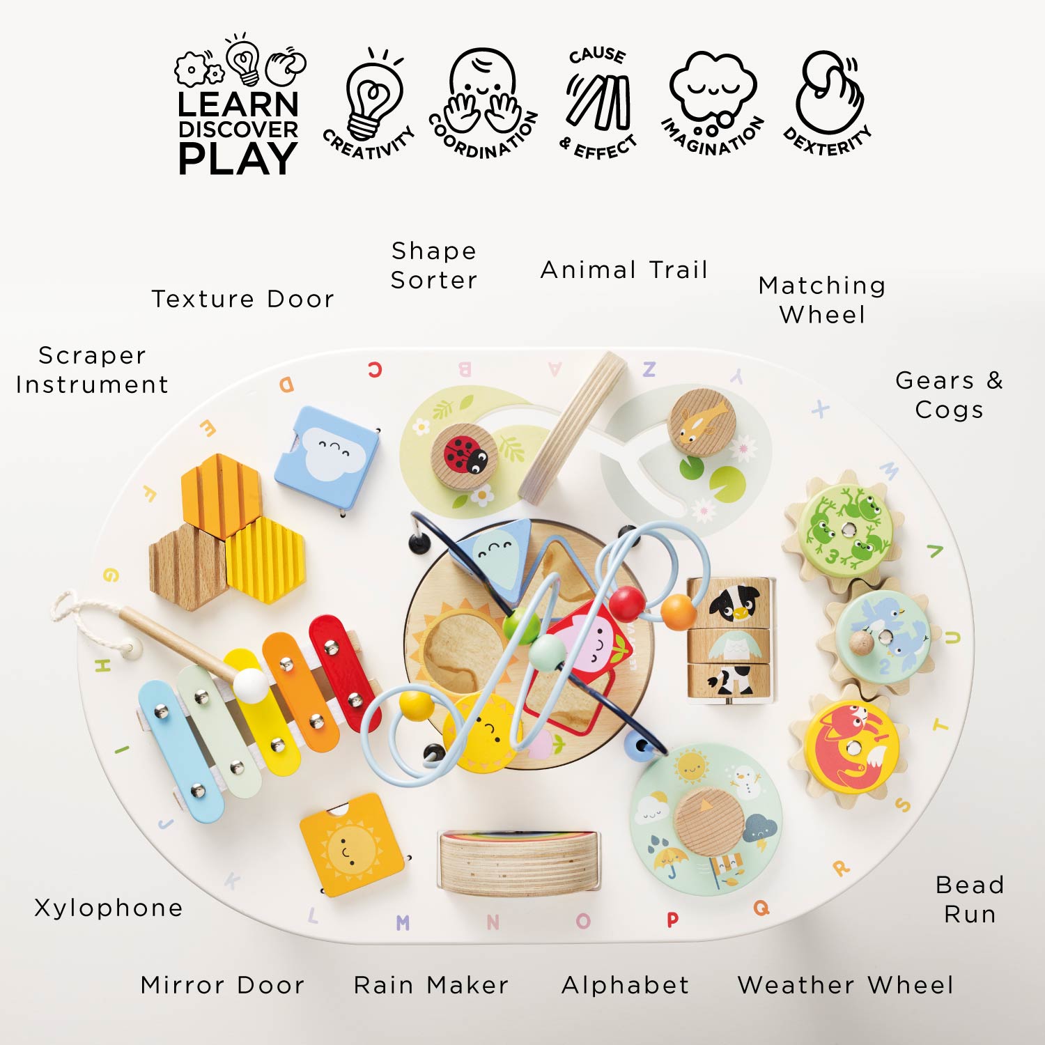 Wooden Sensory Activity Table for Toddlers