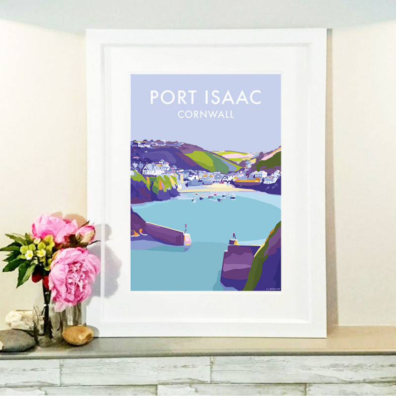 Port Isaac Vintage Travel Poster Print