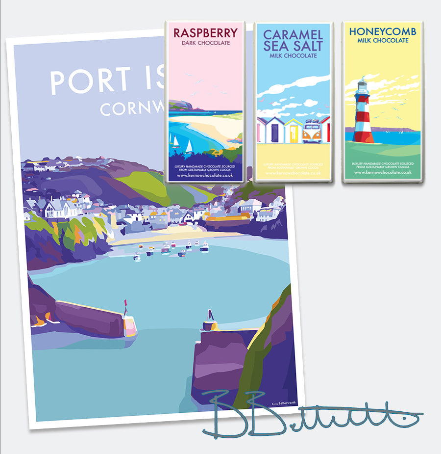 Port Isaac Vintage Travel Poster Print