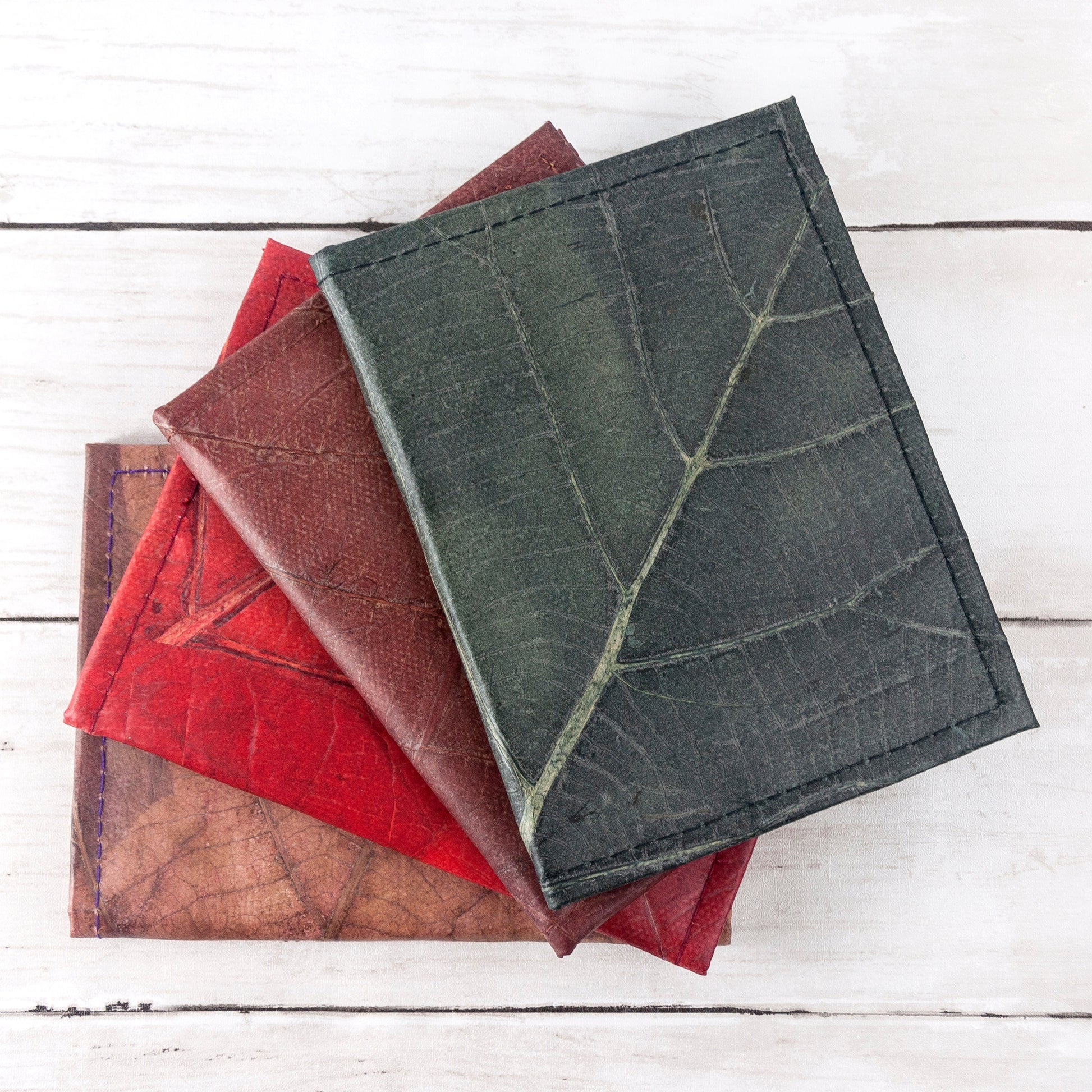 Vegan Teak Leaf Leather Passport Cover
