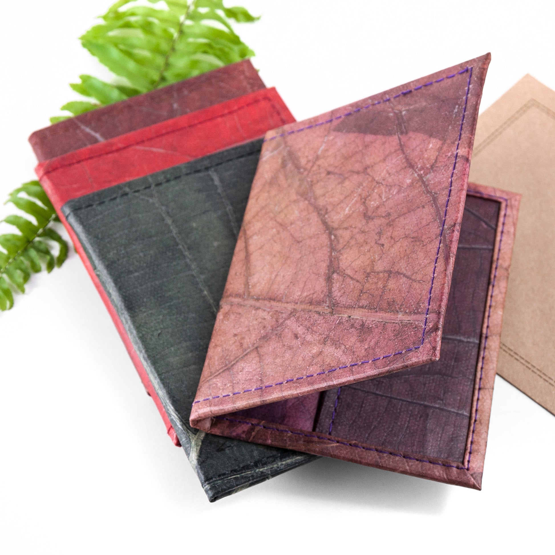 Vegan Teak Leaf Leather Passport Cover