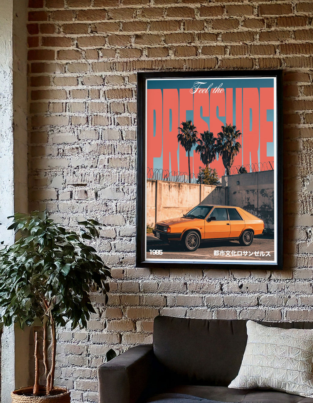 Feel the Pressure Retro Auto Culture Art Print Urban Los Angeles 1985