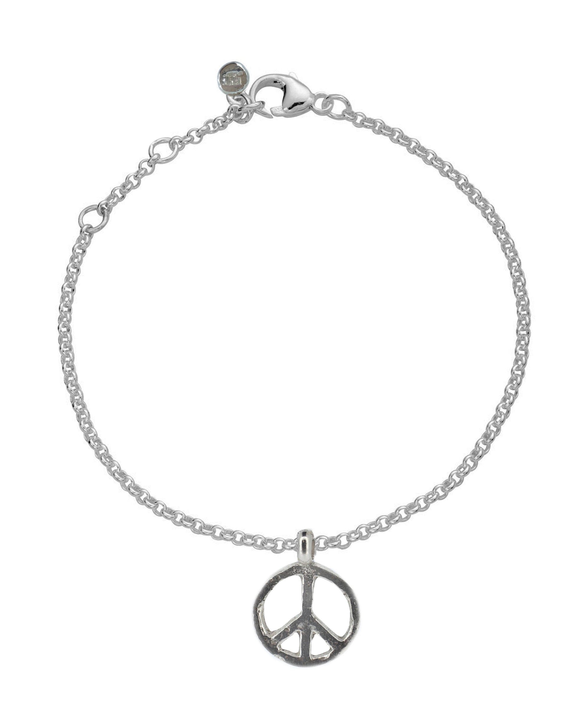 Sterling Silver Peace Chain Bracelet