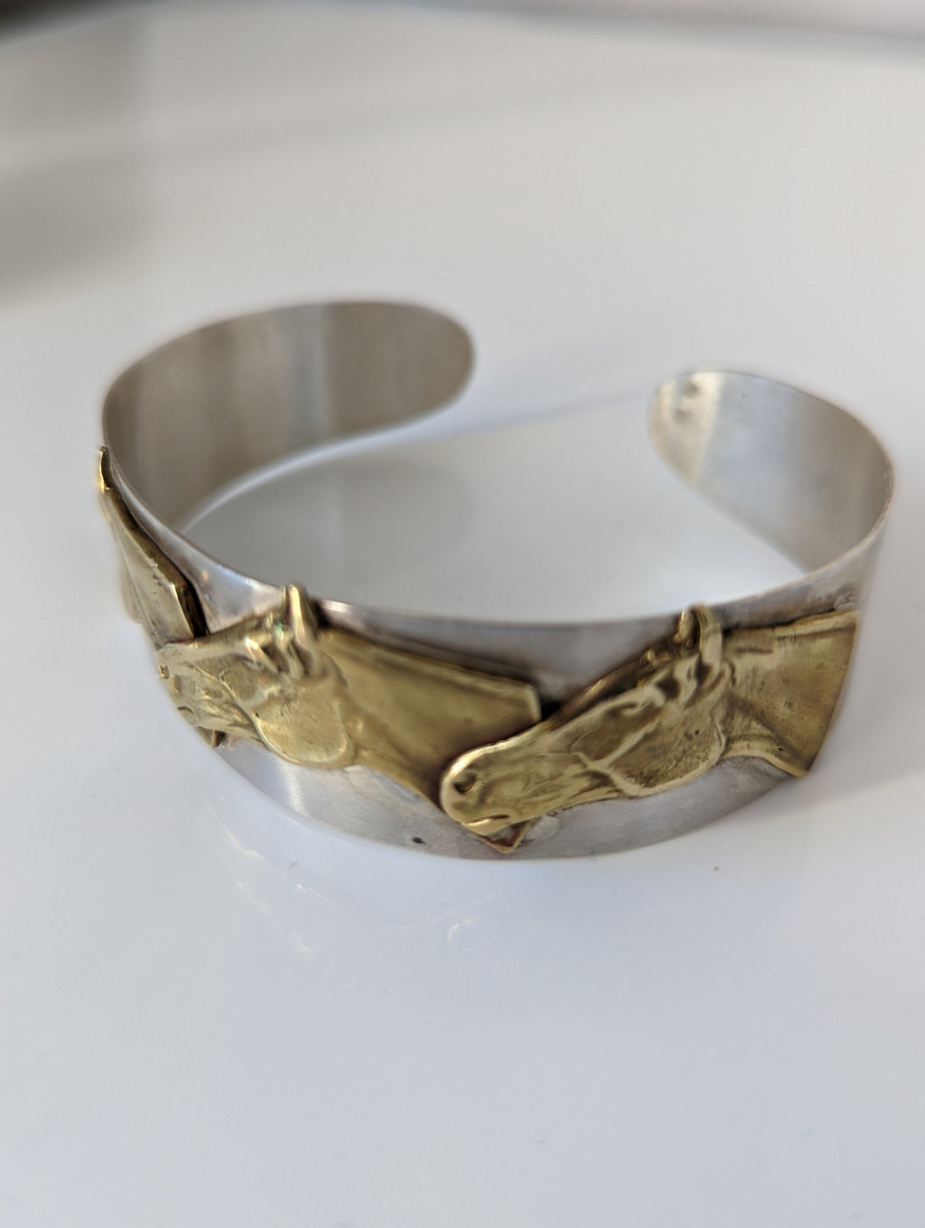 Silver Steed Three horses heads bangle