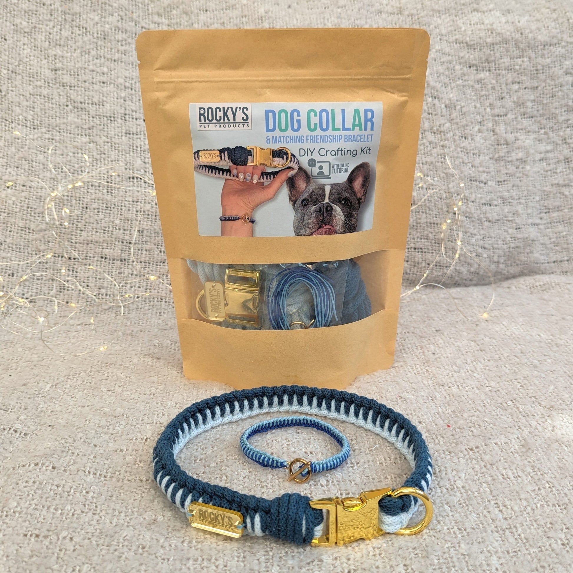 Make Your Own Dog Collar and Friendship Bracelet Craft Kit in Blue