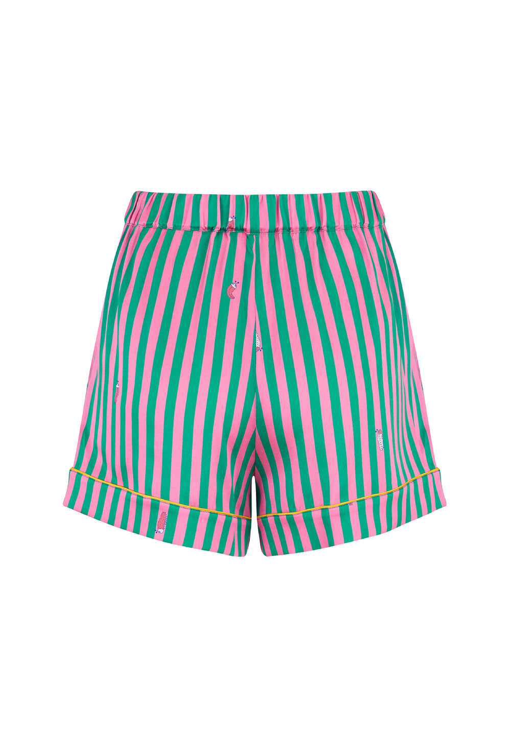 Rosie Flamingo Stripe Silk Shorts