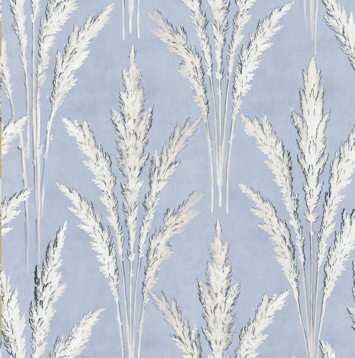 Pampas Wallpaper in Powder Blue